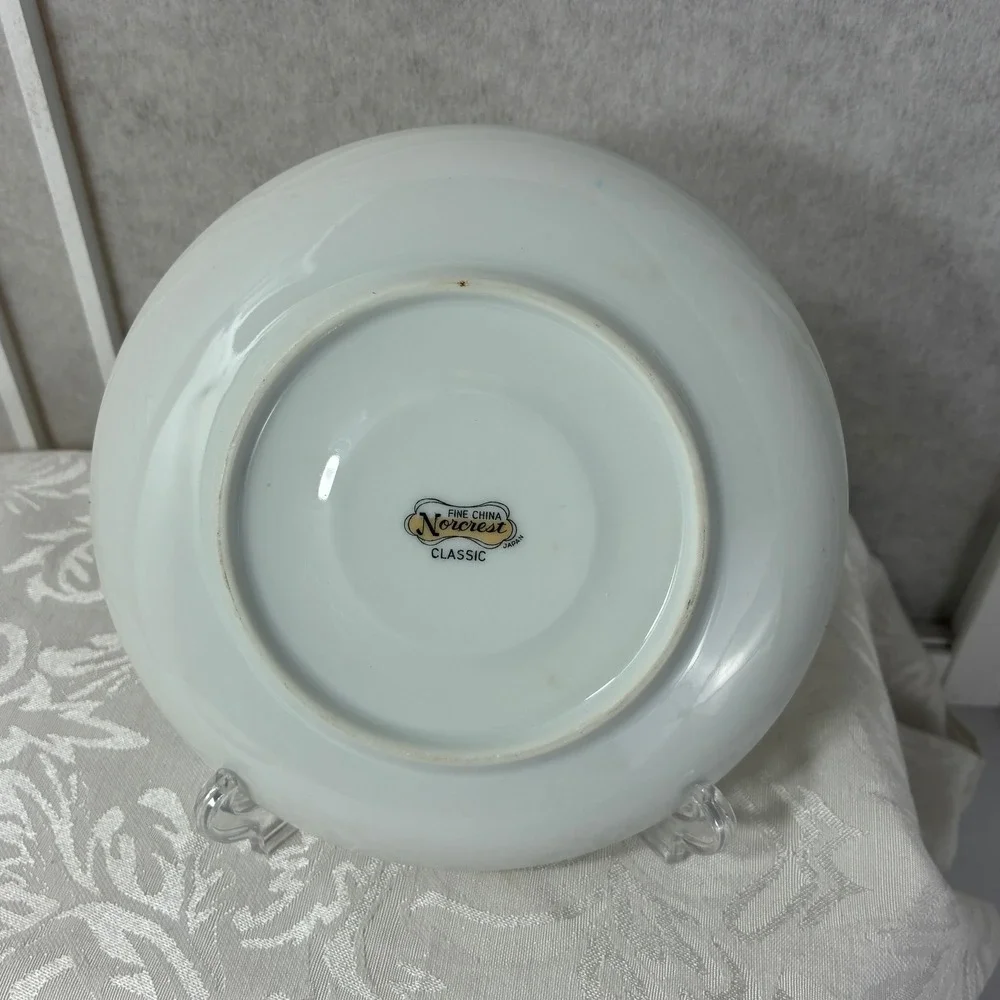 VTG Norcrest Fine China Classic Saucer White Silver Trim Japan Replacement